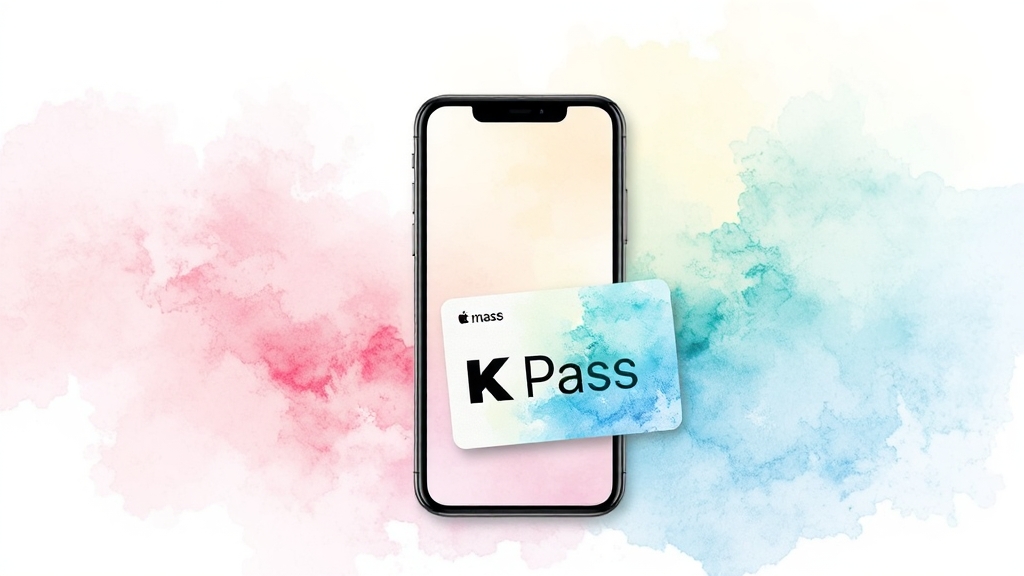 아이폰에서 애플페이 K패스 등록하는 방법 (watercolor 스타일)