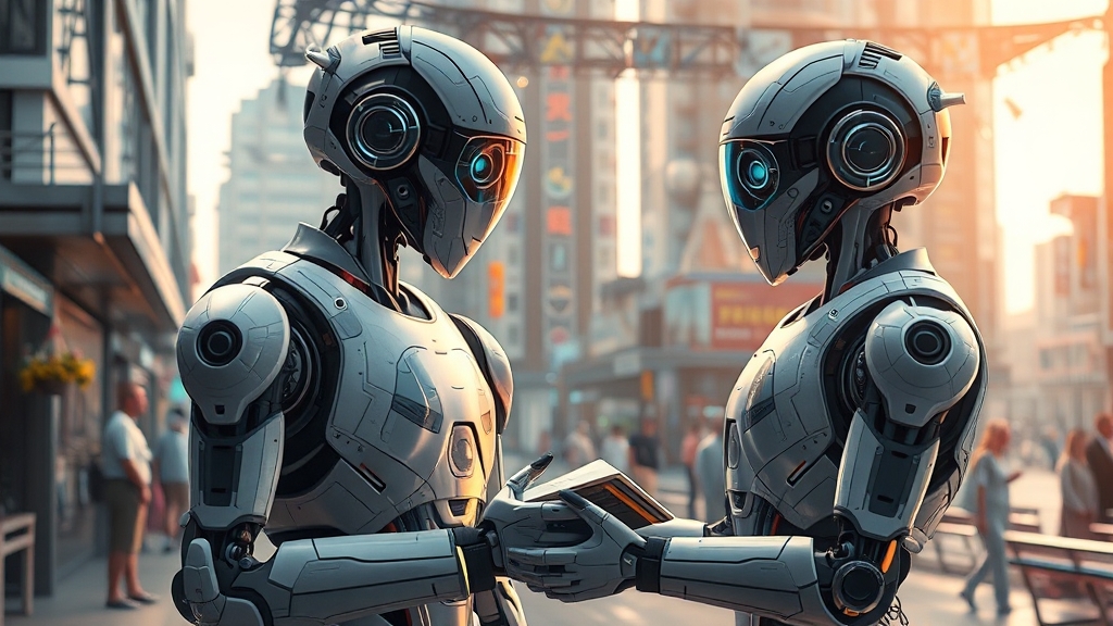 휴머노이드 로봇 활용 분야 (realistic 스타일)