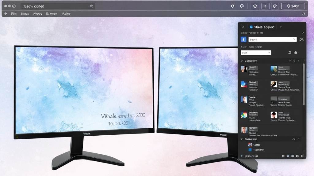 다른 브라우저 분할 뷰 비교 (웨일, 비발디) (watercolor 스타일)