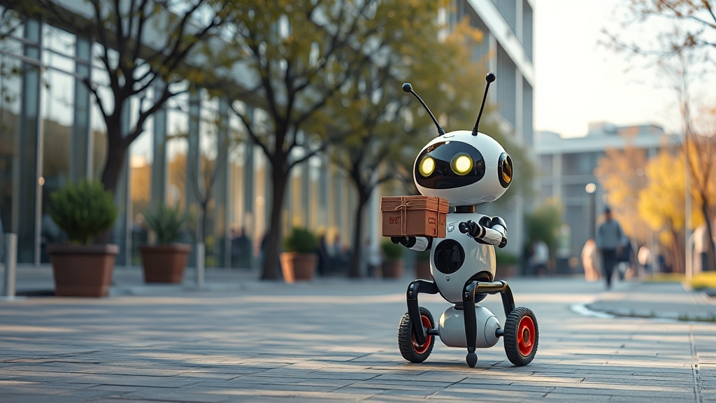 안산시 배달 로봇 서비스 (realistic 스타일)