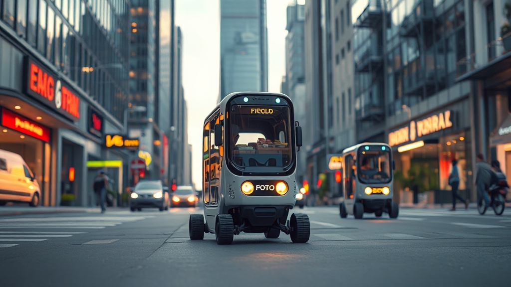 배달 로봇 장단점 분석 (realistic 스타일)